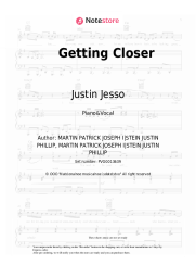 Sheet music, chords Justin Jesso - Getting Closer