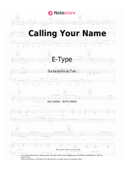 Sheet music, chords E-Type - Calling Your Name