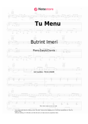 Sheet music, chords Butrint Imeri - Tu Menu