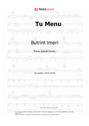 Sheet music, chords Butrint Imeri - Tu Menu
