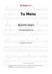 Sheet music, chords Butrint Imeri - Tu Menu