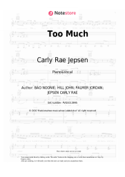 Sheet music, chords Carly Rae Jepsen - Too Much