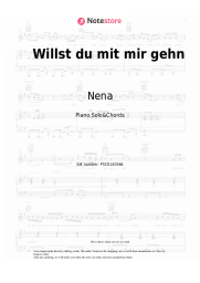 Sheet music, chords Nena - Willst du mit mir gehn