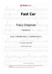Sheet music, chords Tracy Chapman - Fast Car