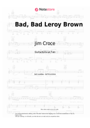 Sheet music, chords Jim Croce - Bad, Bad Leroy Brown