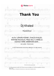 Sheet music, chords DJ Khaled, Big Sean - Thank You