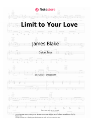 Sheet music, chords James Blake - Limit to Your Love