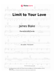 Sheet music, chords James Blake - Limit to Your Love
