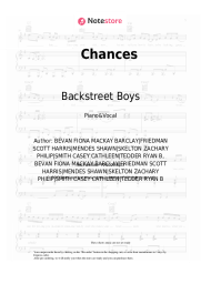 Sheet music, chords Backstreet Boys - Chances