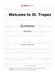 Sheet music, chords DJ Antoine, Timati, Kalenna - Welcome to St. Tropez