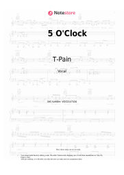 Sheet music, chords T-Pain, Lily Allen, Wiz Khalifa - 5 O'Clock