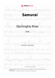 Sheet music, chords Dschinghis Khan - Samurai