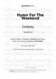 Sheet music, chords Coldplay - Hymn For The Weekend