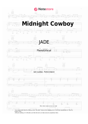 Sheet music, chords JADE - Midnight Cowboy