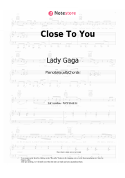 Sheet music, chords Lady Gaga - Close To You
