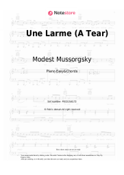 Sheet music, chords Modest Mussorgsky - Une Larme (A Tear) 
