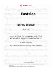 Sheet music, chords Benny Blanco, Halsey, Khalid - Eastside