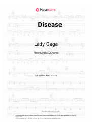 Sheet music, chords Lady Gaga - Disease