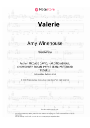 Sheet music, chords Amy Winehouse - Valerie