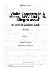 Sheet music, chords Johann Sebastian Bach - Violin Concerto In A Minor, BWV 1041, III. Allegro assai