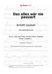Sheet music, chords Annett Louisan - Das alles wär nie passiert