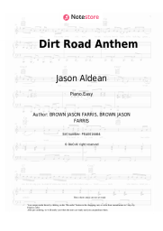 Sheet music, chords Jason Aldean - Dirt Road Anthem