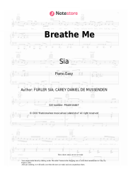 Sheet music, chords Sia - Breathe Me