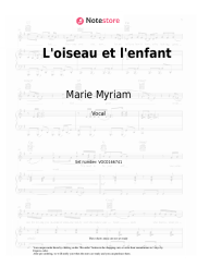 Sheet music, chords Marie Myriam - L'oiseau et l'enfant