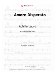 Sheet music, chords Achille Lauro - Amore Disperato