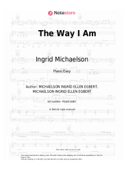 Sheet music, chords Ingrid Michaelson - The Way I Am