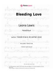 Sheet music, chords Leona Lewis - Bleeding Love