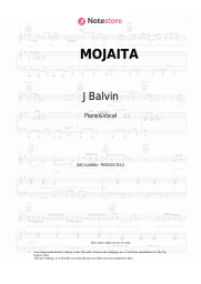 Sheet music, chords J Balvin, Bad Bunny - MOJAITA