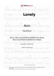 Sheet music, chords Akon - Lonely