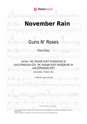 Sheet music, chords Guns N' Roses - November Rain