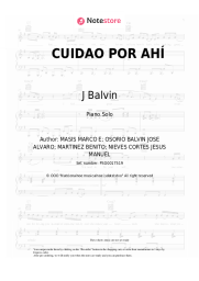 Sheet music, chords J Balvin, Bad Bunny - CUIDAO POR AHÍ
