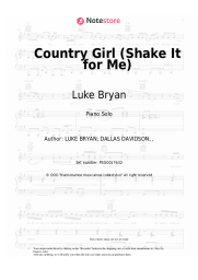 Sheet music, chords Luke Bryan - Country Girl (Shake It for Me)