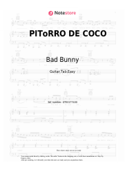 Sheet music, chords Bad Bunny - PIToRRO DE COCO