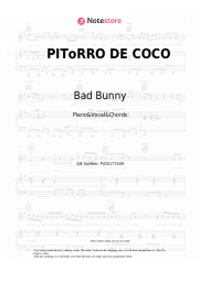 Sheet music, chords Bad Bunny - PIToRRO DE COCO