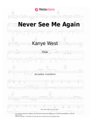 Sheet music, chords Kanye West - Never See Me Again