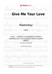 Sheet music, chords Masterboy - Give Me Your Love