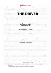 Sheet music, chords Måneskin - THE DRIVER