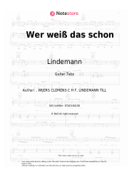 Sheet music, chords Lindemann - Wer weiß das schon