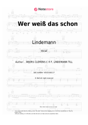 Sheet music, chords Lindemann - Wer weiß das schon