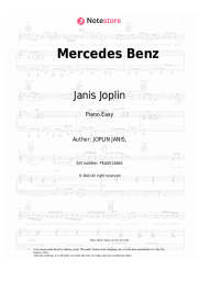 Sheet music, chords Janis Joplin - Mercedes Benz