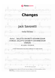 Sheet music, chords Jack Savoretti - Changes