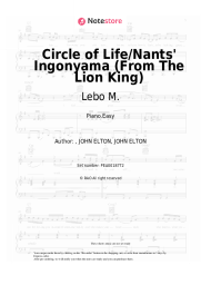 Sheet music, chords Lebo M., Carmen Twillie, Elton John - Circle of Life/Nants' Ingonyama (From The Lion King)