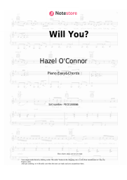 Sheet music, chords Hazel O'Connor - Will You? 