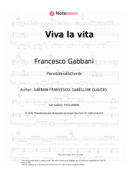 Sheet music, chords Francesco Gabbani - Viva la vita
