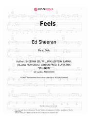 Sheet music, chords Ed Sheeran, Young Thug, J Hus - Feels