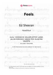 Sheet music, chords Ed Sheeran, Young Thug, J Hus - Feels